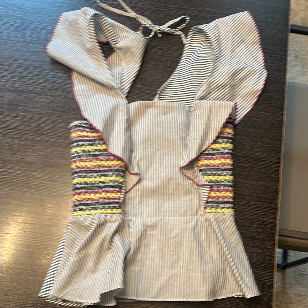 Parker Navy and White Striped Top